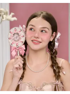 Strawberry Cupid Hand Mirror Pink